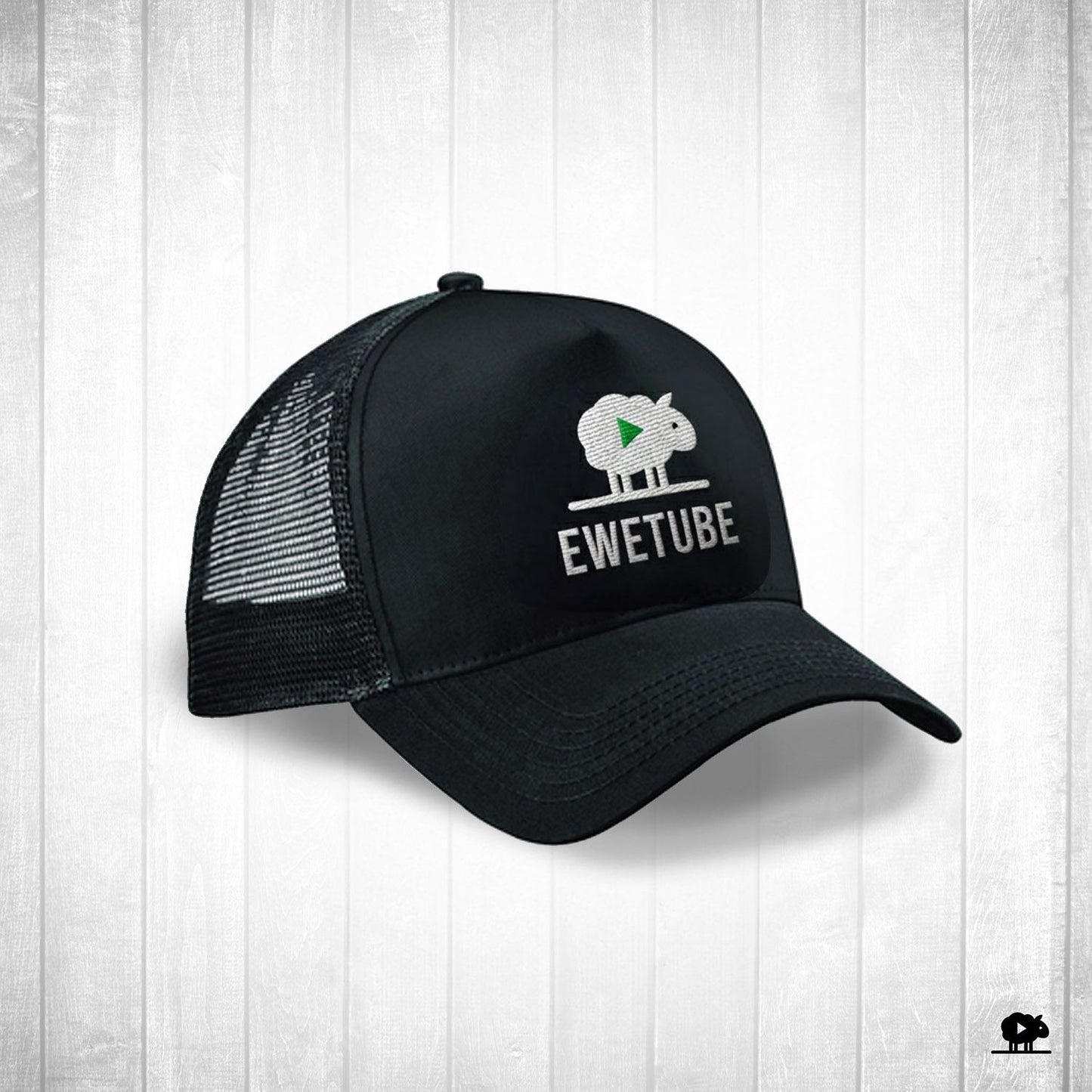 Ewetube Black Trucker Cap