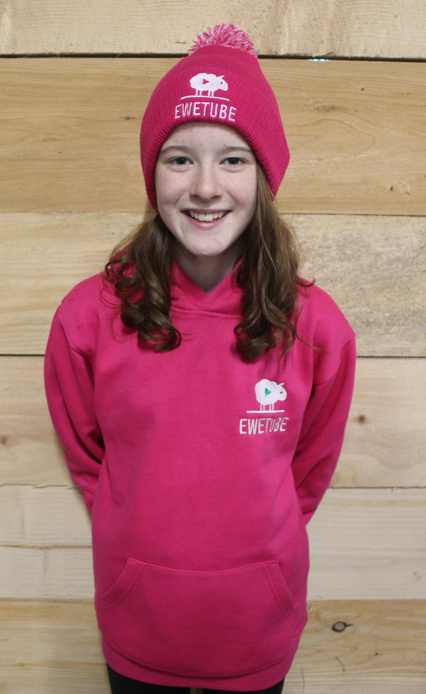 Ewetube Pink Bobble Hat