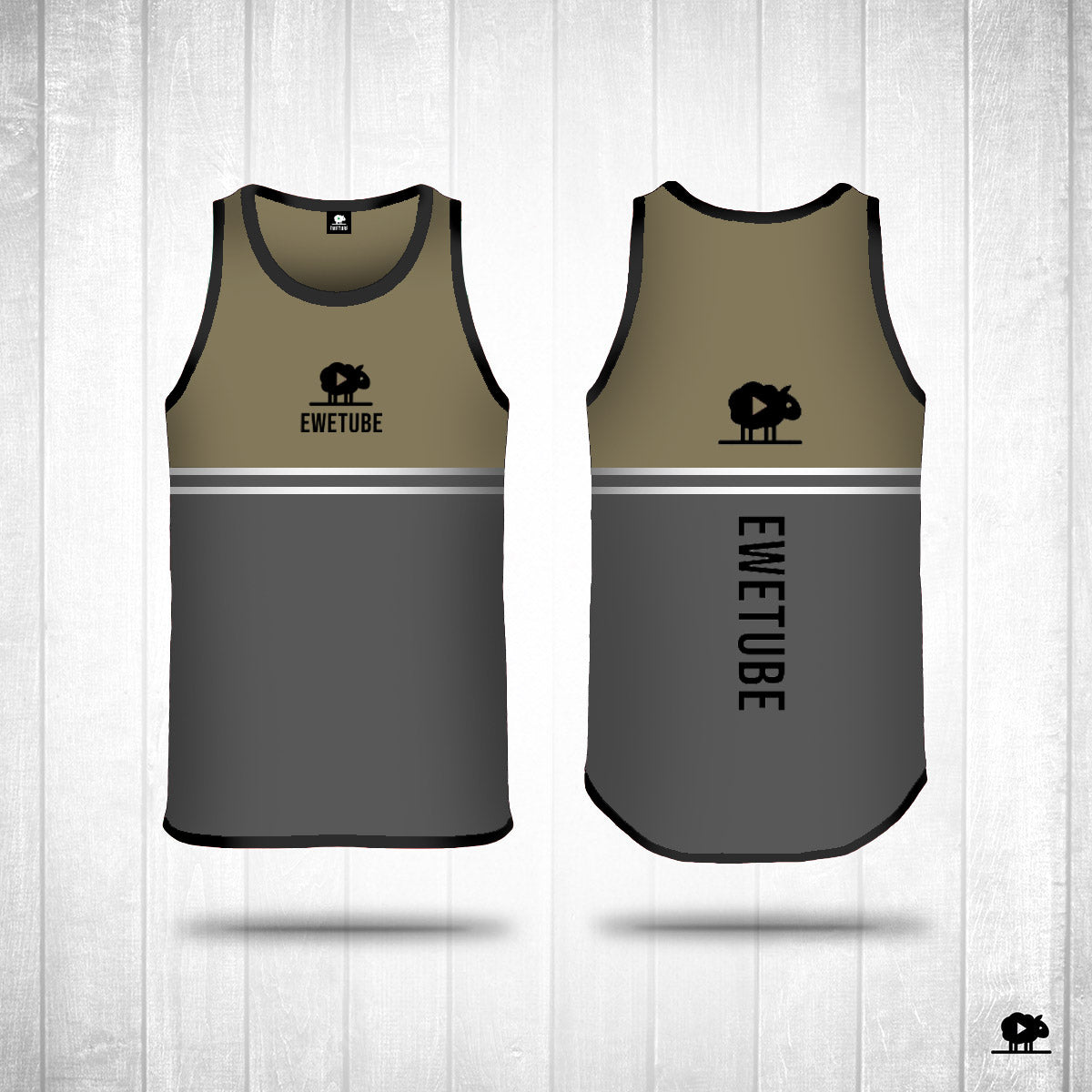 Ewetube Khaki/Grey Shearing Singlet