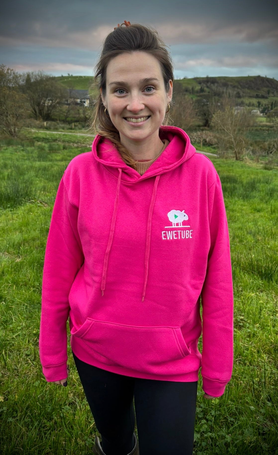 Ewetube Pink Hoodie - Double Logo