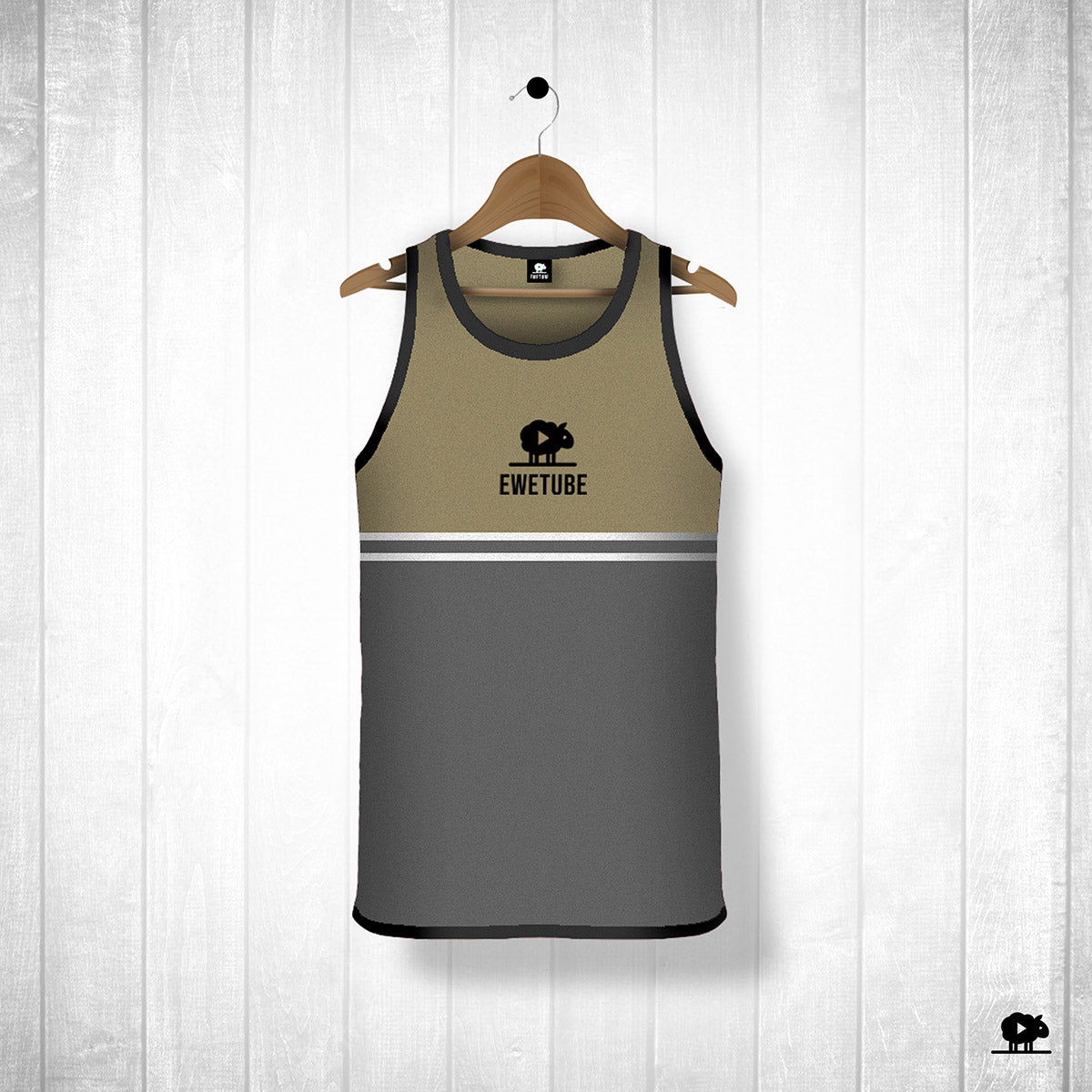 Ewetube Khaki/Grey Shearing Singlet