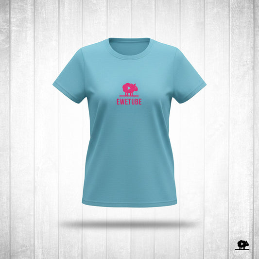 Ewetube Sky Blue Womens T-Shirt