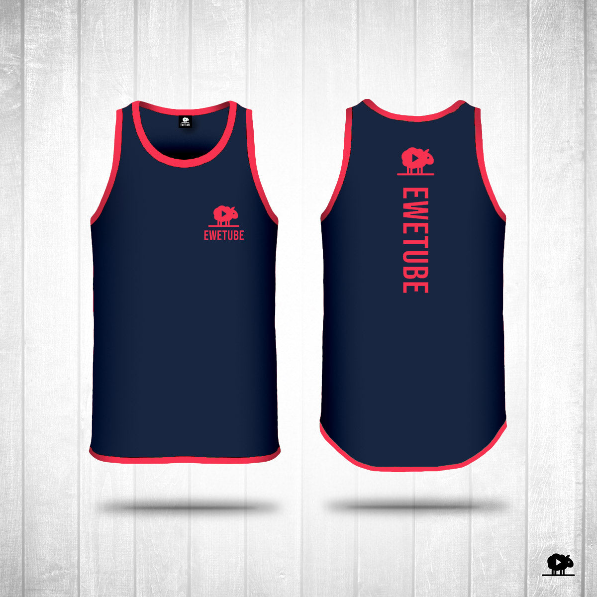 Ewetube Kids Navy/Pink Shearing Singlet