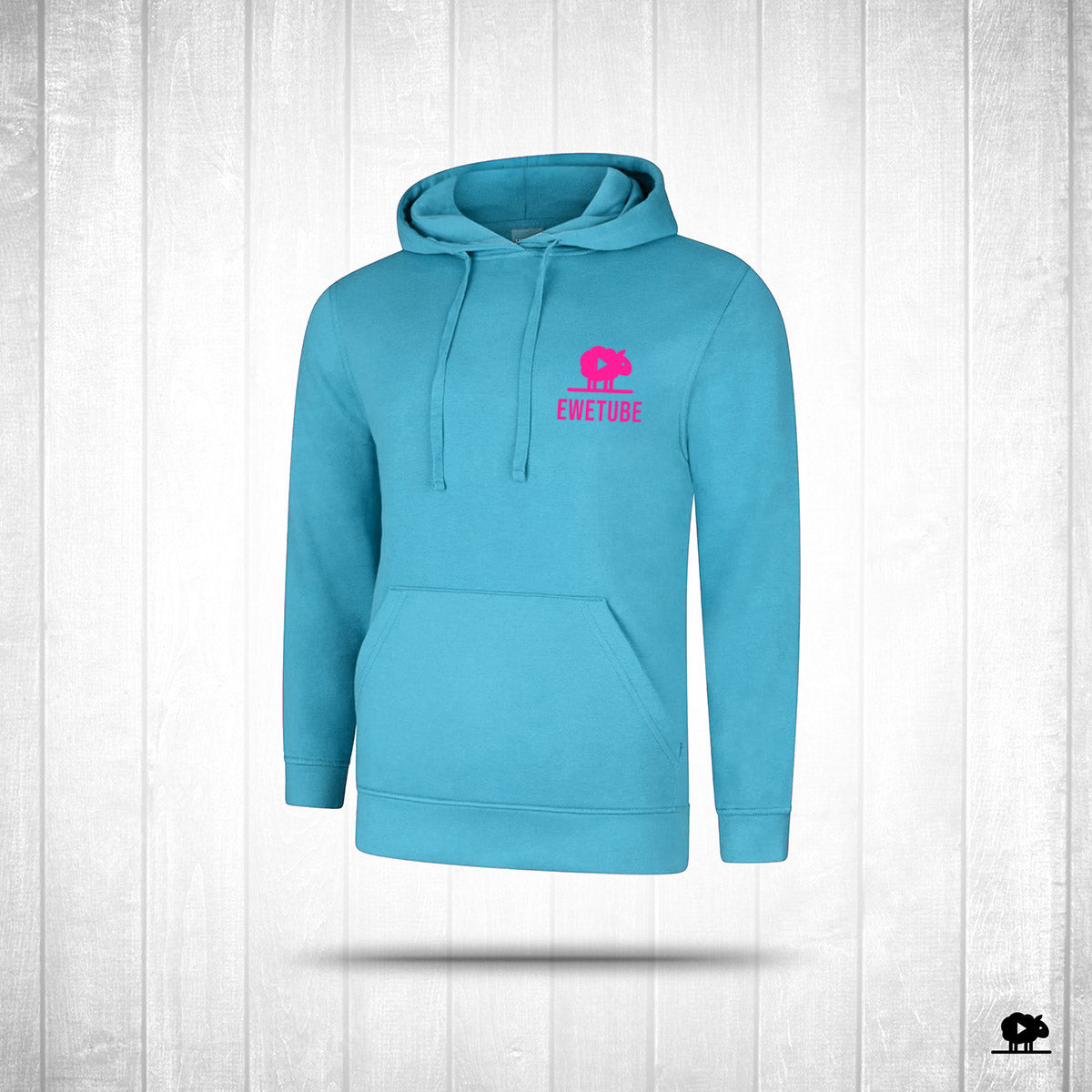 Ewetube Sky Blue Hoodie - Double Logo