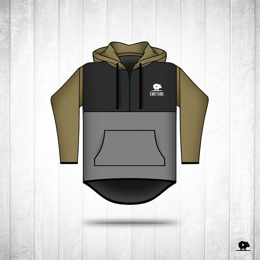 Ewetube Kids Khaki/Grey Shearing Hoodie