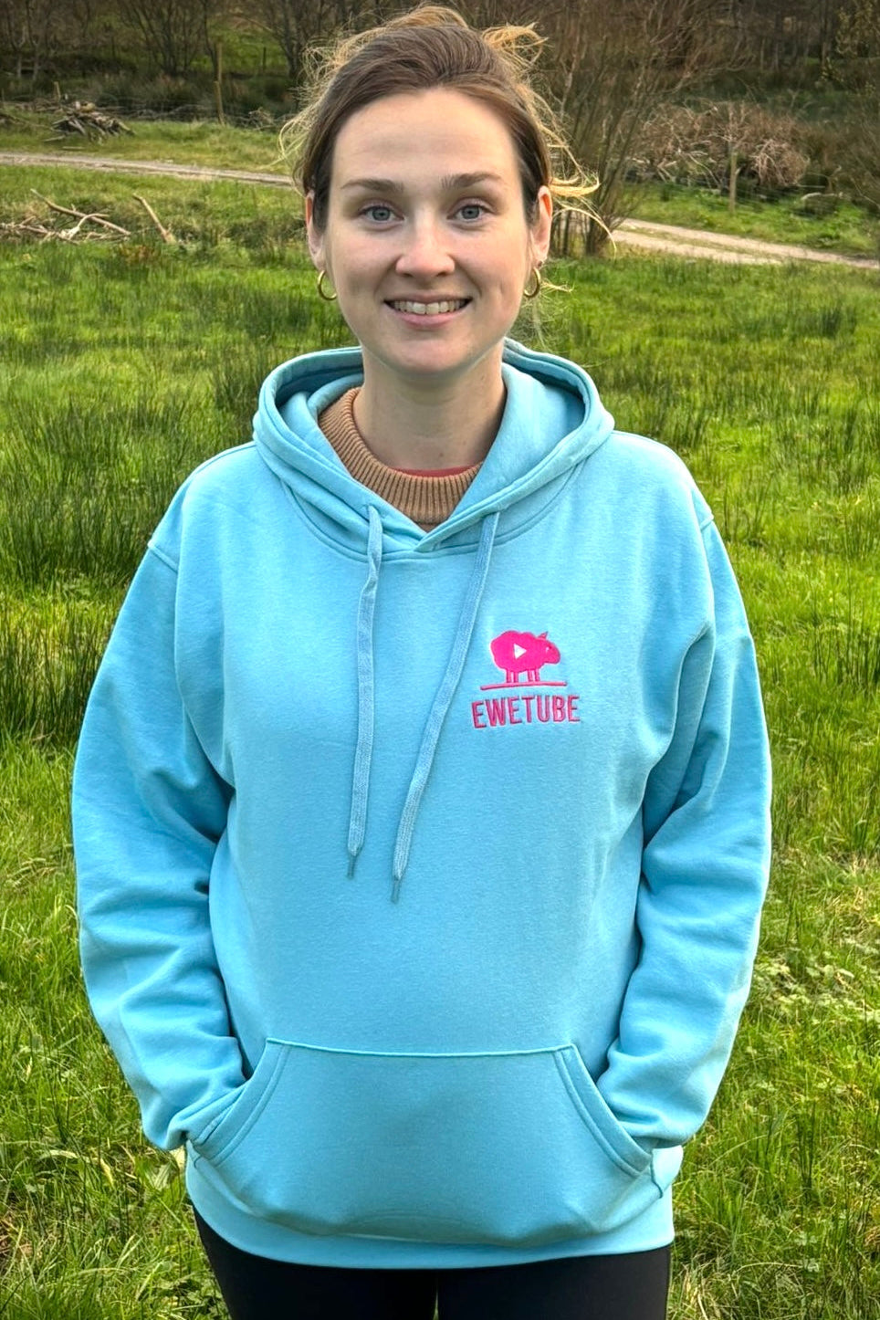 Ewetube Sky Blue Hoodie - Double Logo