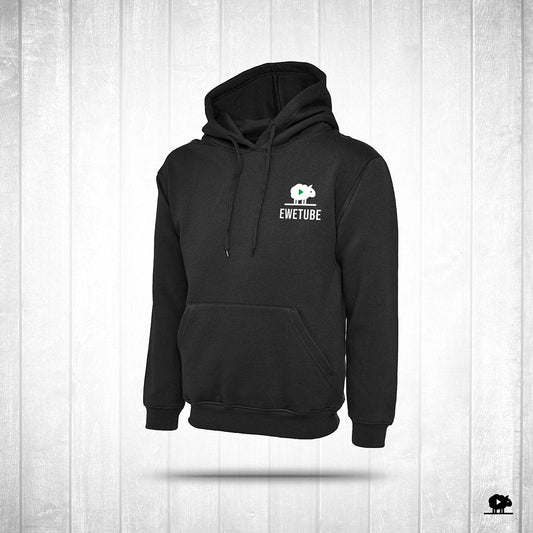 Ewetube Black Hoodie - Double Logo