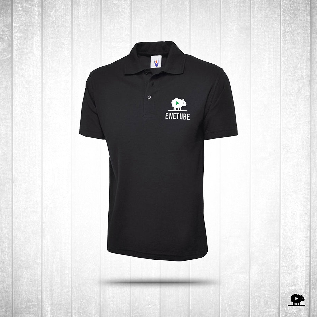 Ewetube Unisex Black Polo Shirt