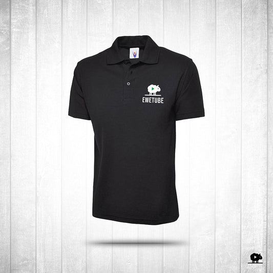 Ewetube Unisex Black Polo Shirt