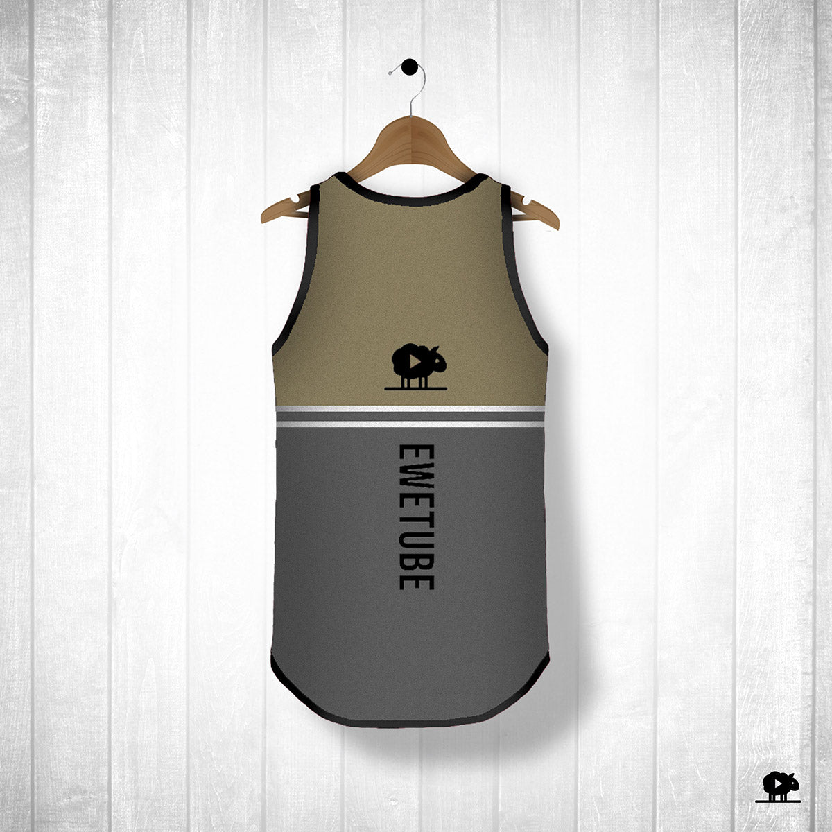 Ewetube Kids Khaki/Grey Shearing Singlet