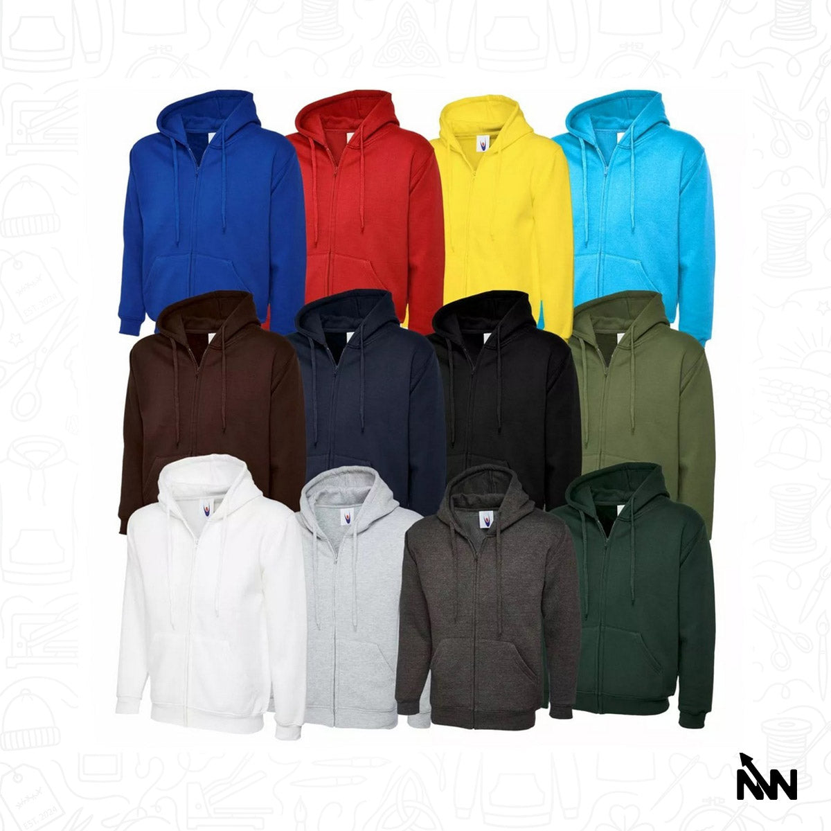Custom Branded Full Zip Hoodie (UC504)