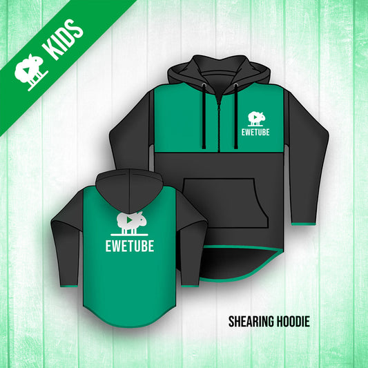 Ewetube Kids Black/Green Shearing Hoodie