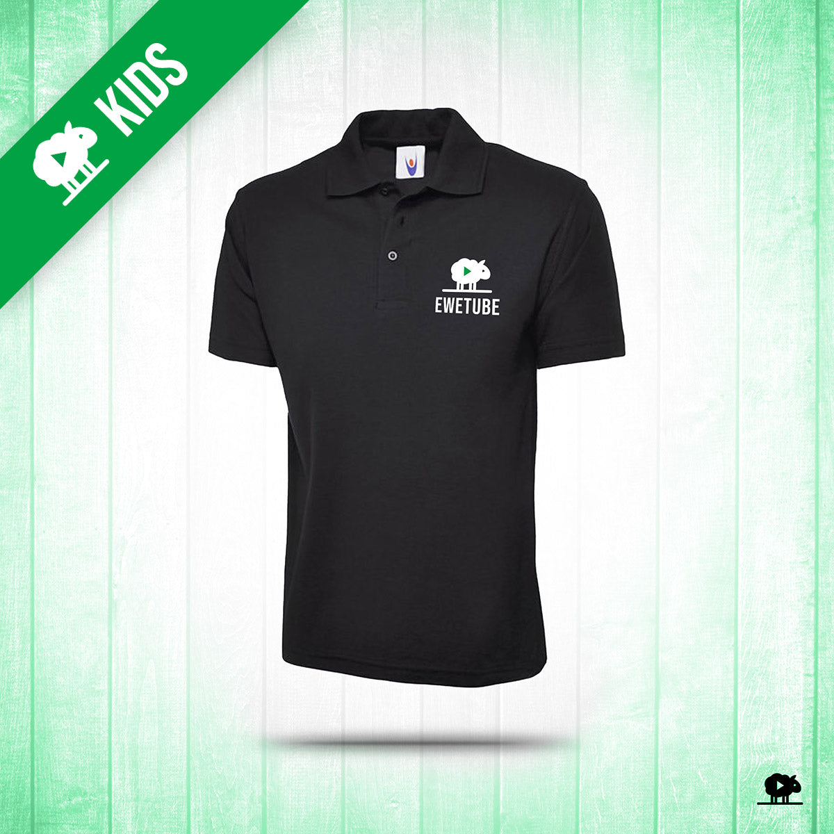 Ewetube Kids Black Polo Shirt