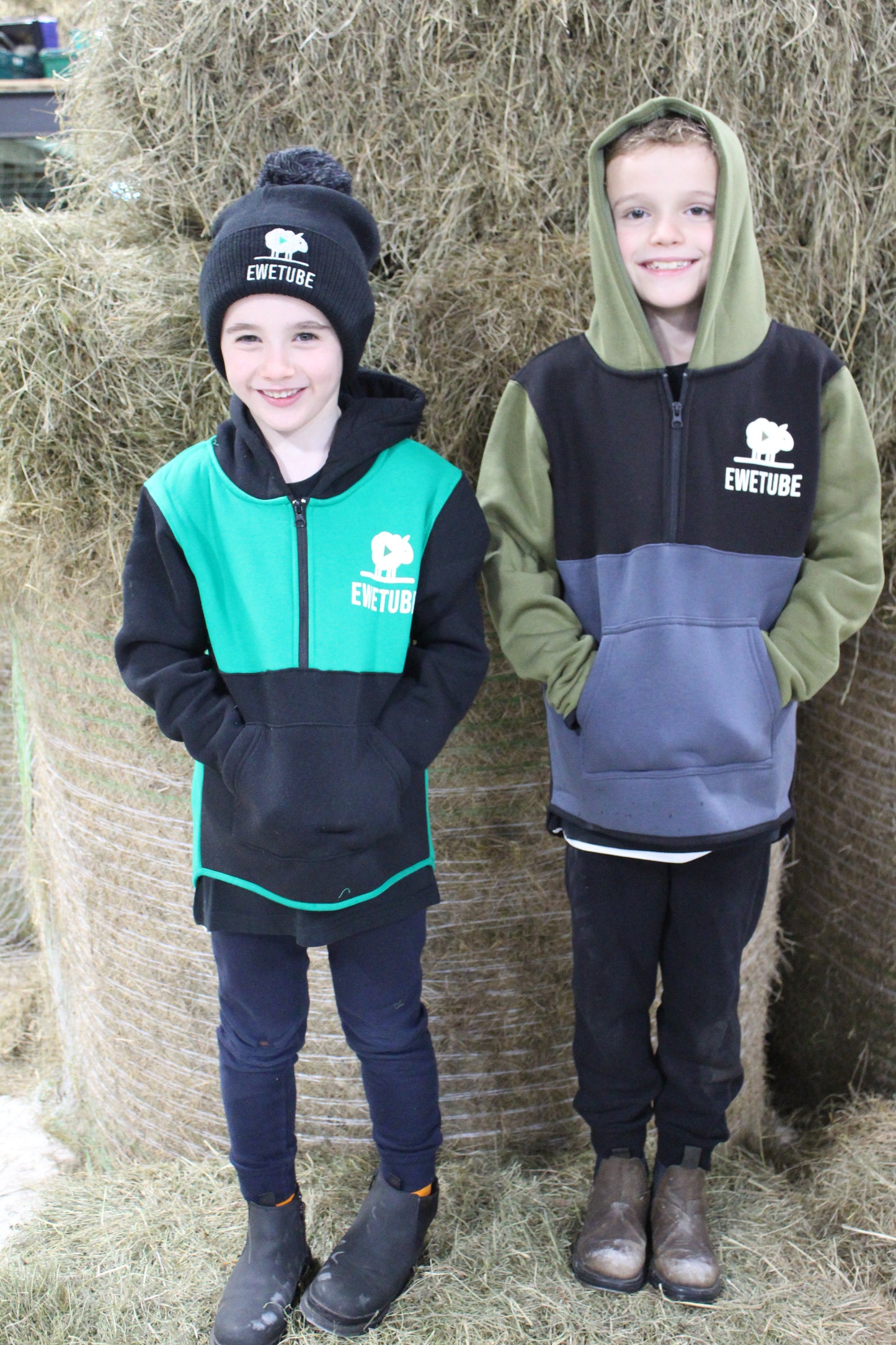 Ewetube Kids Khaki/Grey Shearing Hoodie
